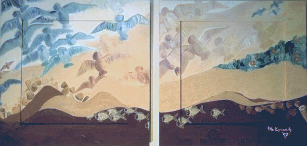 Acryl, australischem Sand und Pigmente, 2 zus.gehrende Bilder, Gre je ca. 55x55 cm
