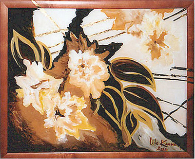 Acryl, Hinterglasmalerei mit Blattgoldauflage, Gre ca. 50x40 cm